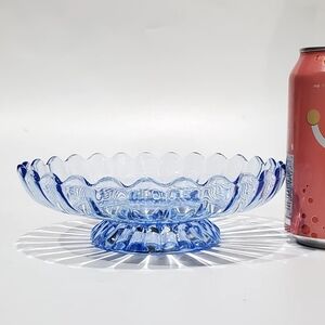 Circa 1936 - 1945 Pillar Flute Blue 6" Footed Round Bowl by Imperial Glass-Ohio